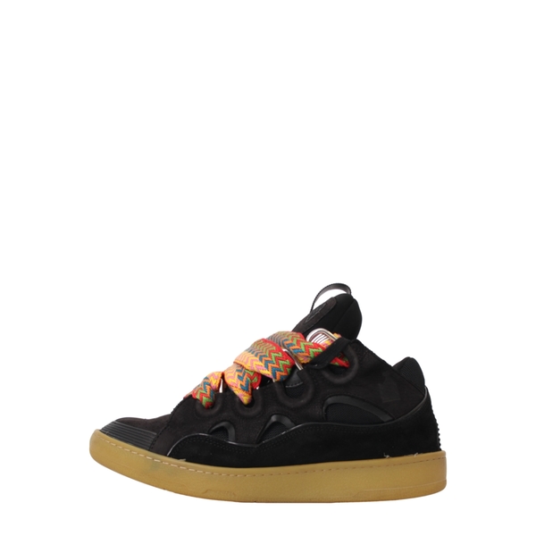 Mixed Material Curb Sneakers Black
