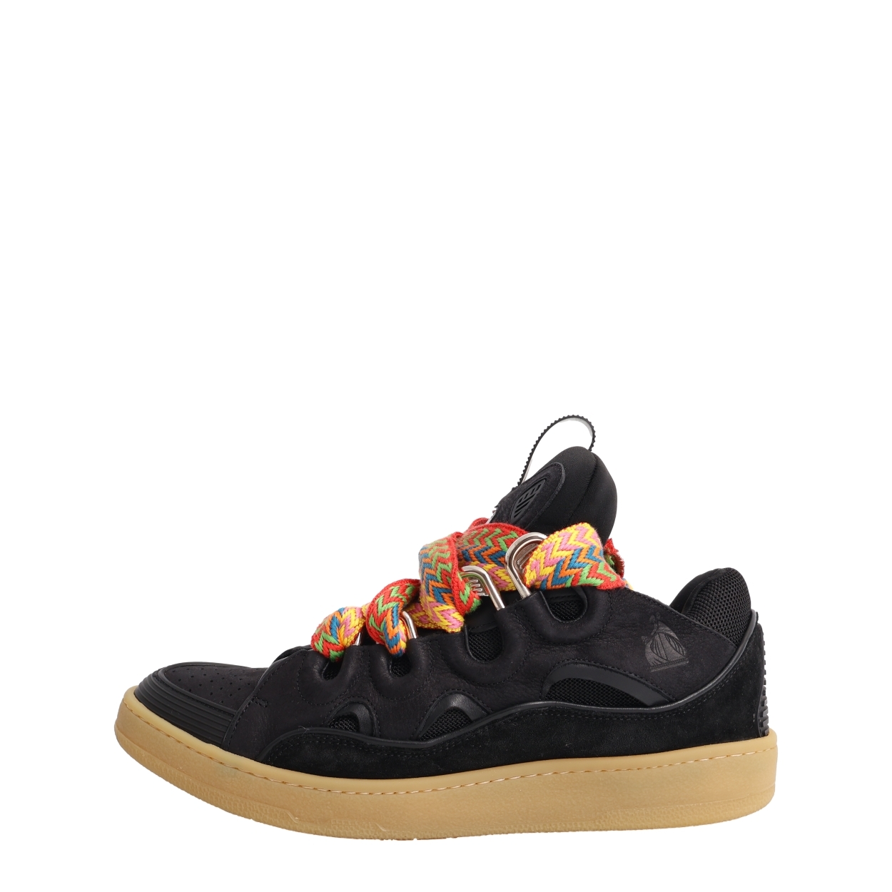 LANVIN Leather Curb Sneakers Black | Luxity
