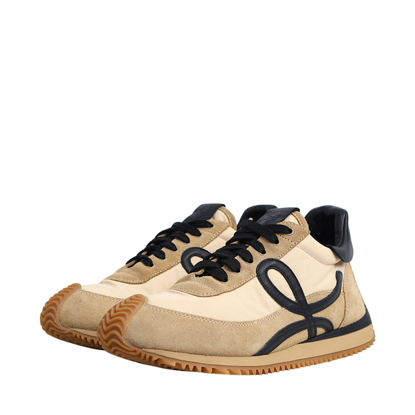 Suede/Nylon Flow Runner 2.0 Sneakers Beige