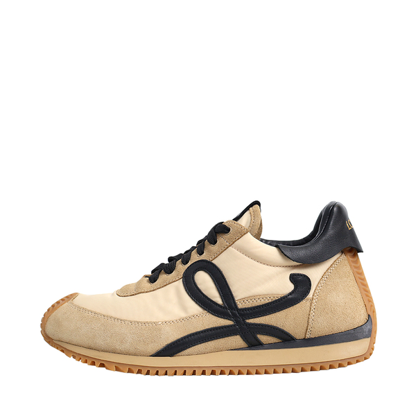 Suede/Nylon Flow Runner 2.0 Sneakers Beige