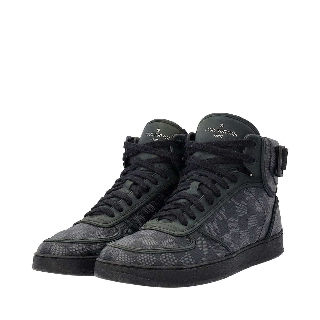 LOUIS VUITTON Damier Graphite Rivoli High Top Sneakers | Luxity