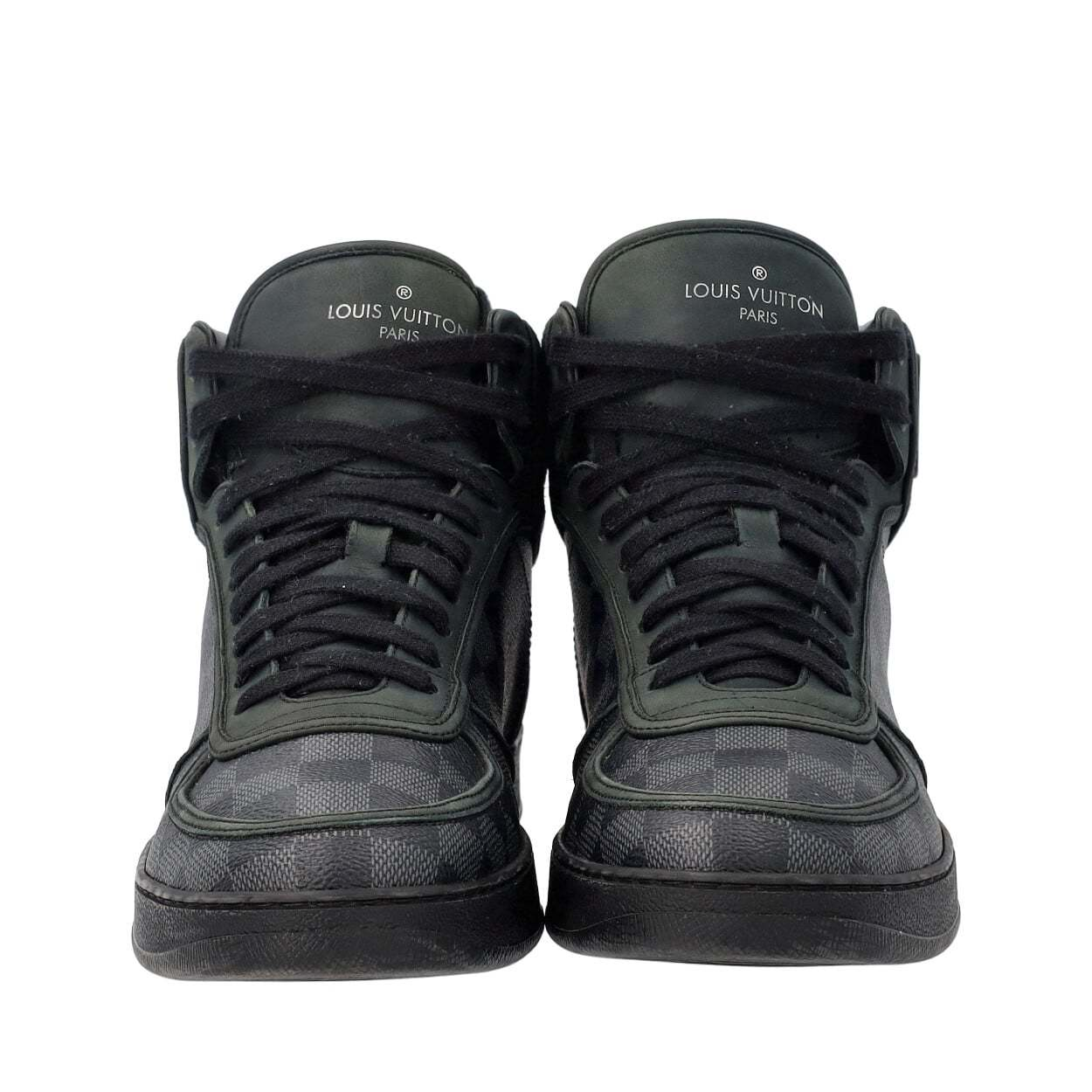 LOUIS VUITTON Damier Graphite Rivoli High Top Sneakers | Luxity