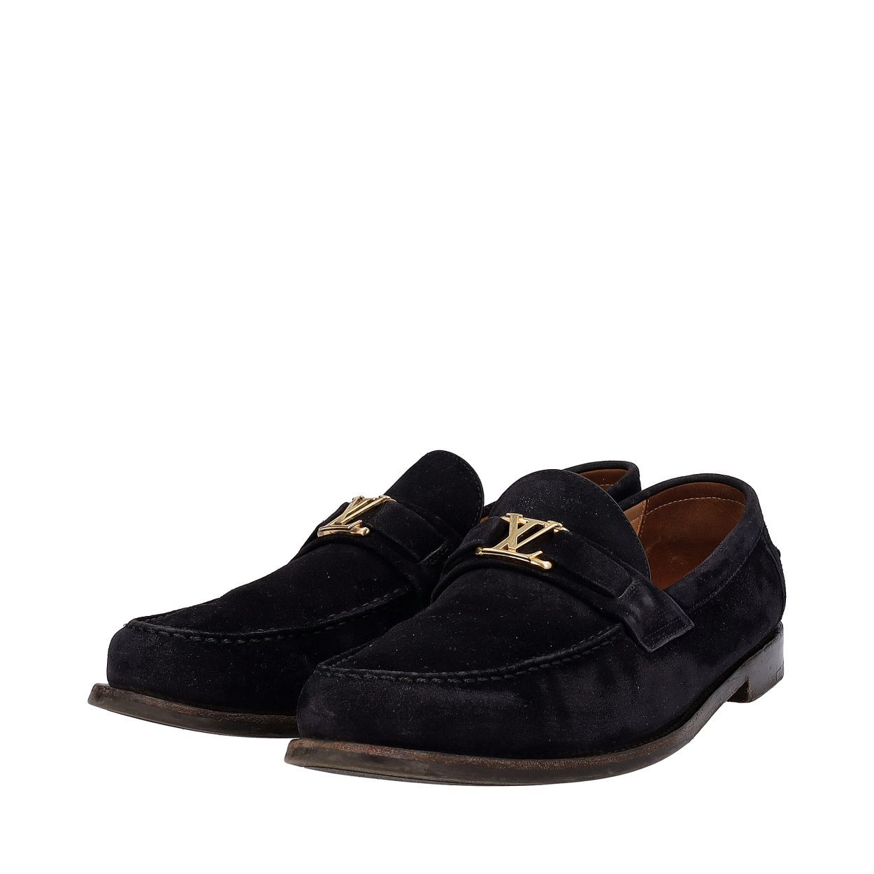 LOUIS VUITTON Suede LV Loafers Black | Luxity display picture 2