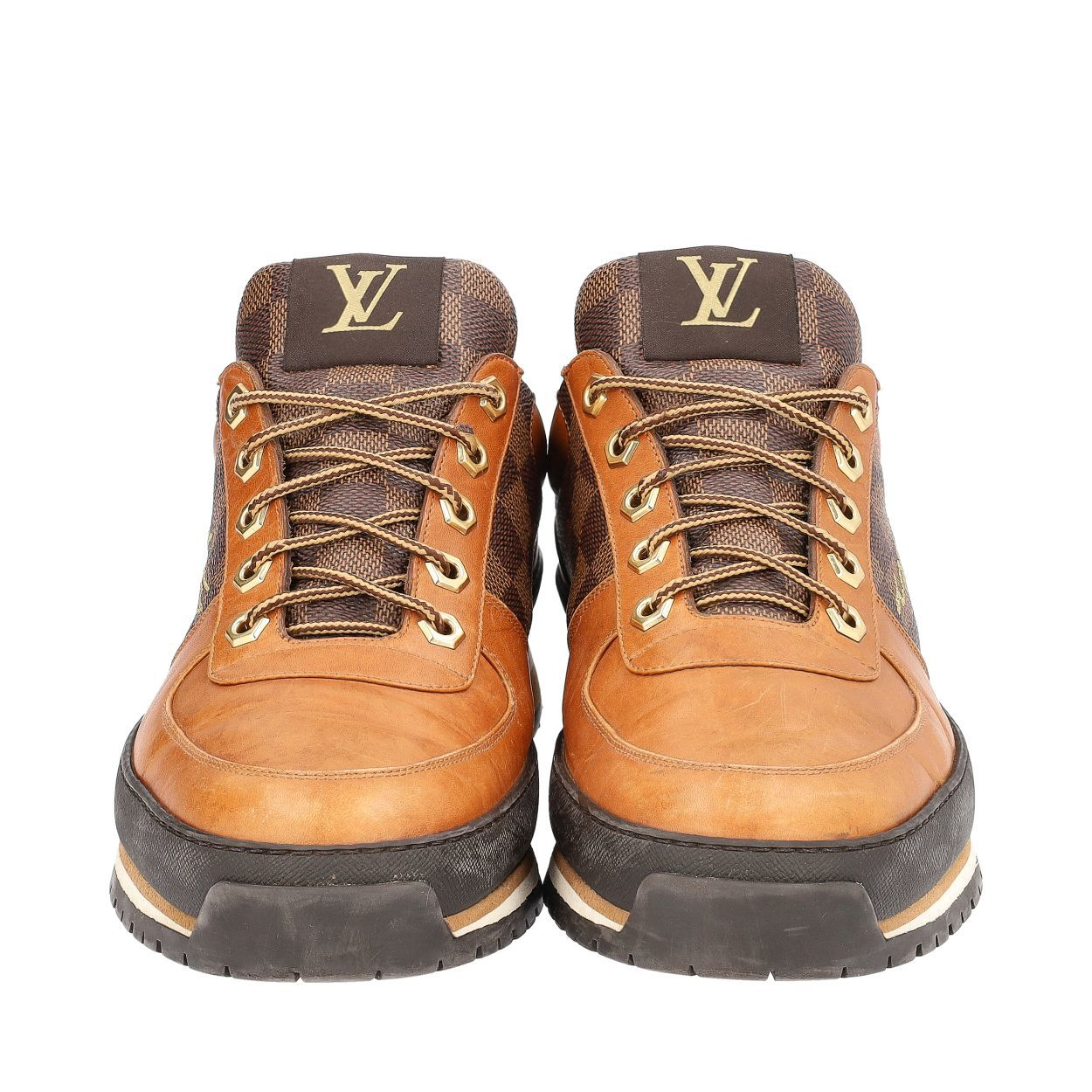 Louis Vuitton Damier Ebene Harlem Sneaker Calfskin Mens 10 Authentic Louis Vuitton Black/Grey Damier Graphite Canvas & Leather  main image 3