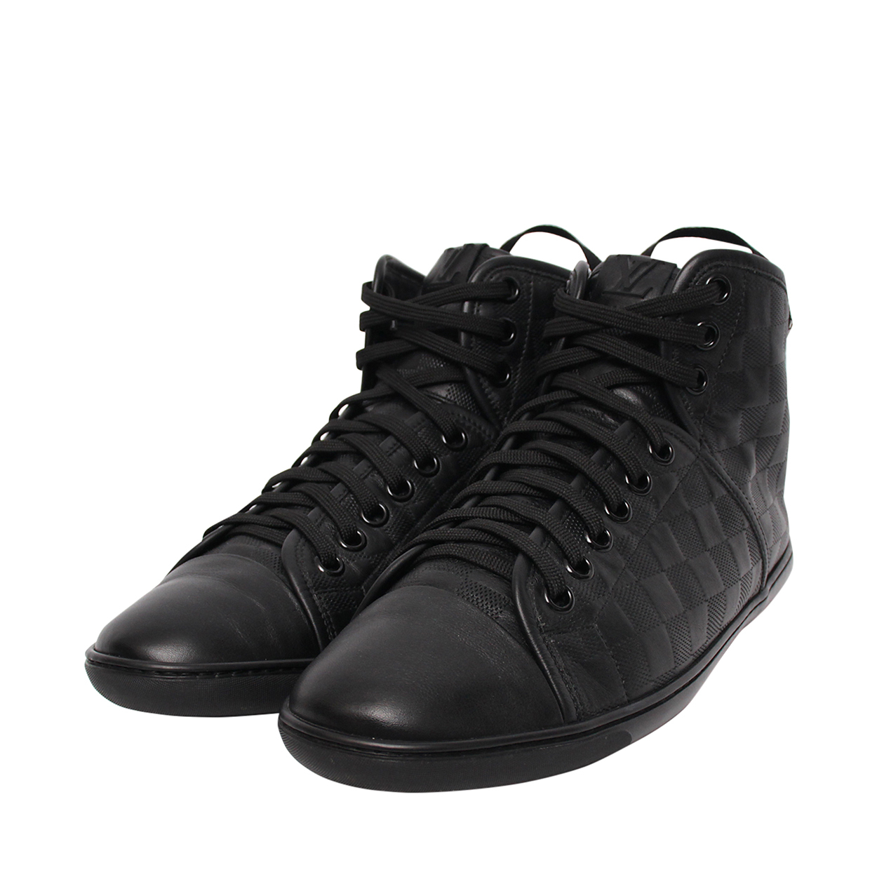 LOUIS VUITTON Damier Infini High Top Sneakers Black | Luxity display picture 2