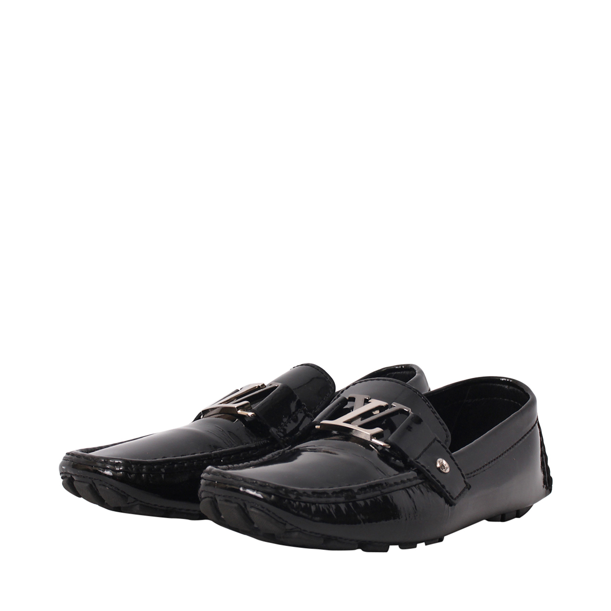 LOUIS VUITTON Patent Monte Carlo Loafers Black | Luxity display picture 2