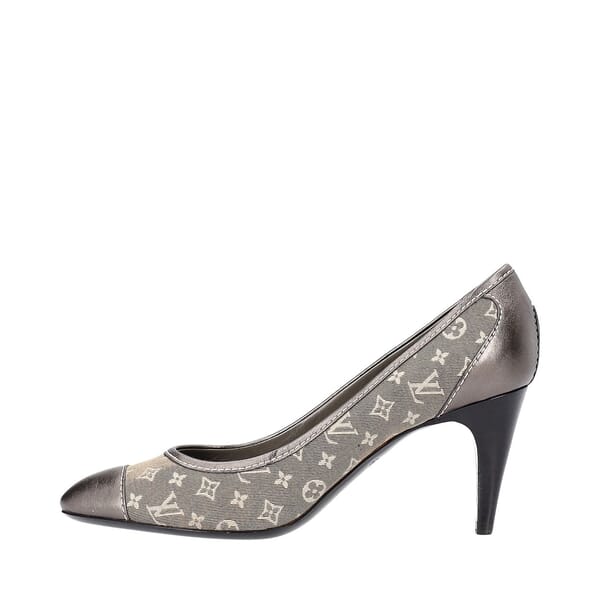 Denim Monogram Pumps Silver