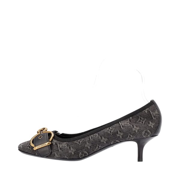 Denim Monogram Pumps Black