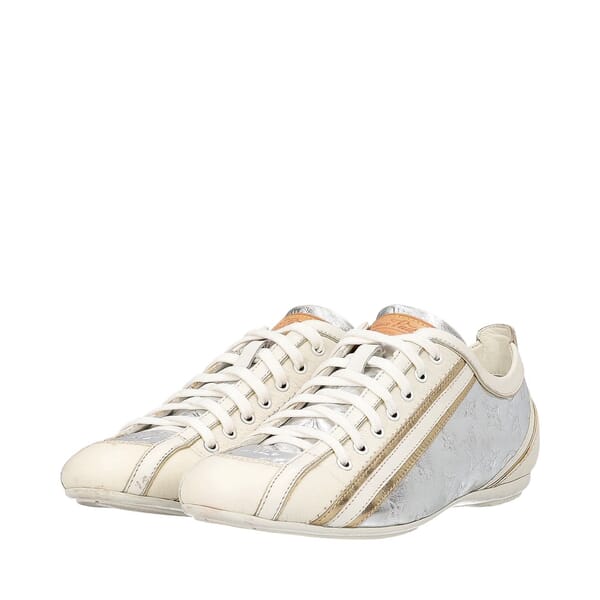 Leather Impulsion Sneakers White/Metallic Silver