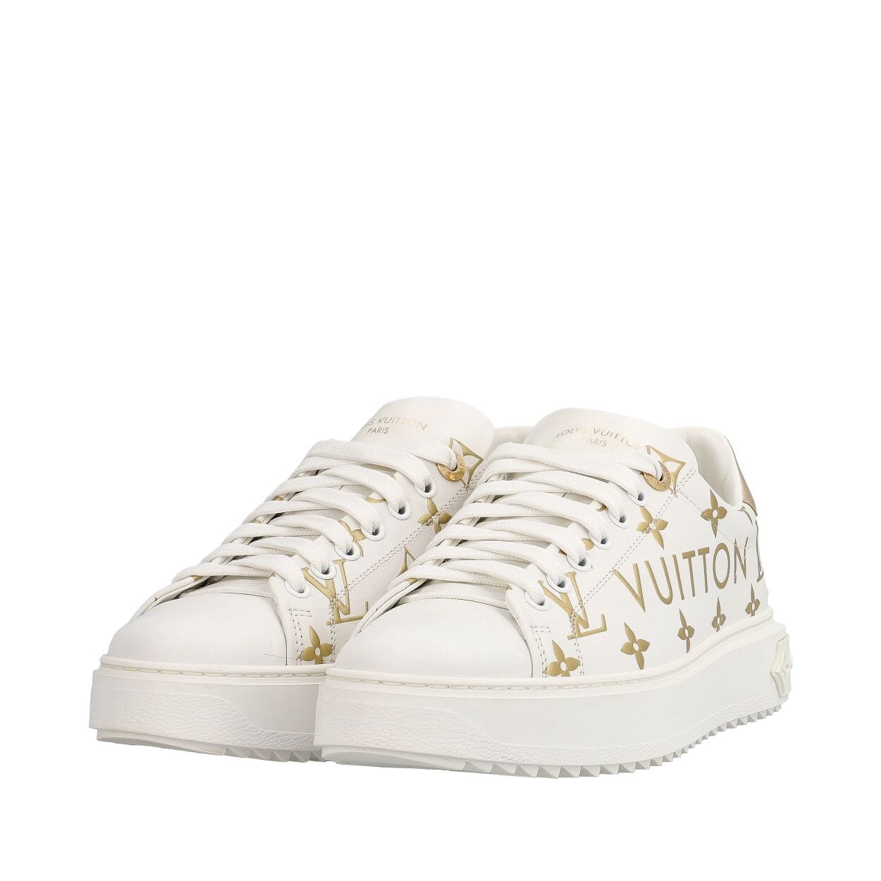 LOUIS VUITTON Monogram Time Out Sneakers White | Luxity