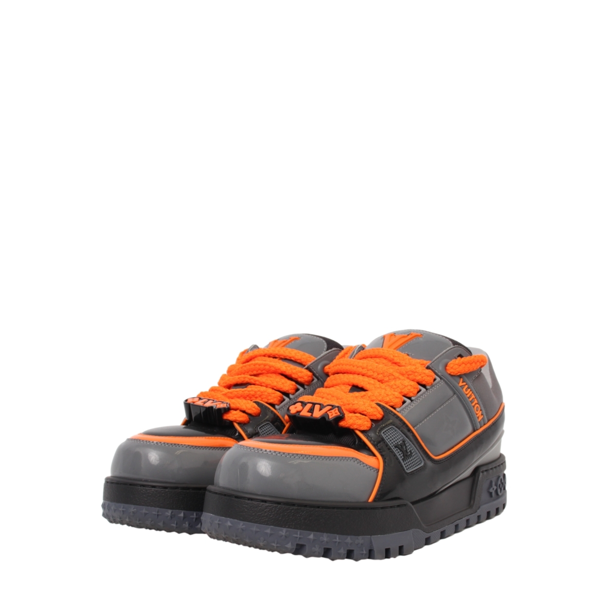 LOUIS VUITTON Mixed Material Lasered LV Trainer Maxi Sneakers