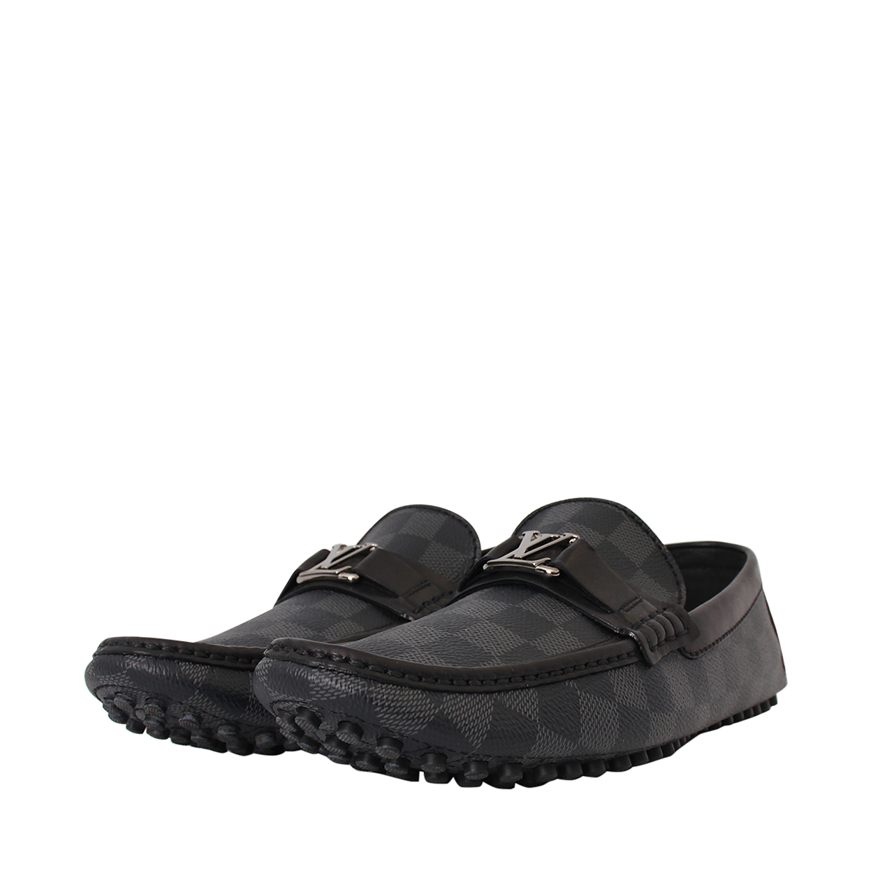 LOUIS VUITTON Damier Graphite Hockenheim Moccasins | Luxity