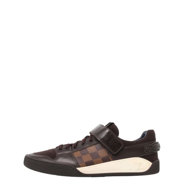 Mixed Material Elliptic Sneakers Brown