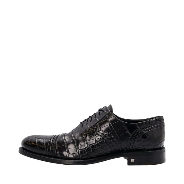 Alligator Manhattan Richelieu Shoes Black