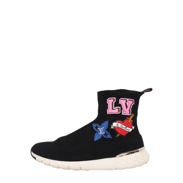 Knit Star Patch Sock Sneakers Black