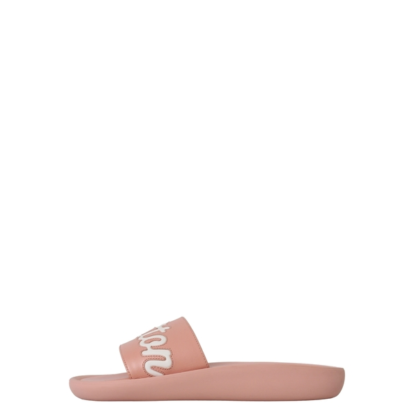 Leather/Rubber Pool Slides Pink