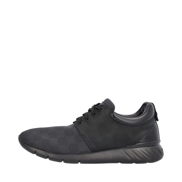 Mixed Material Fastlane Sneakers Black