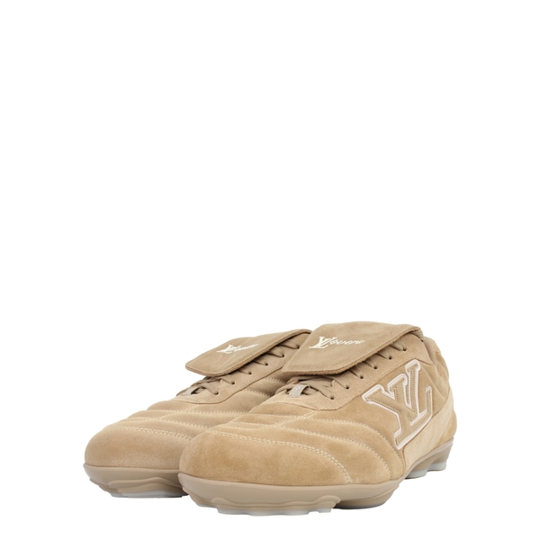Suede LV Footprint Soccer Trainers Beige