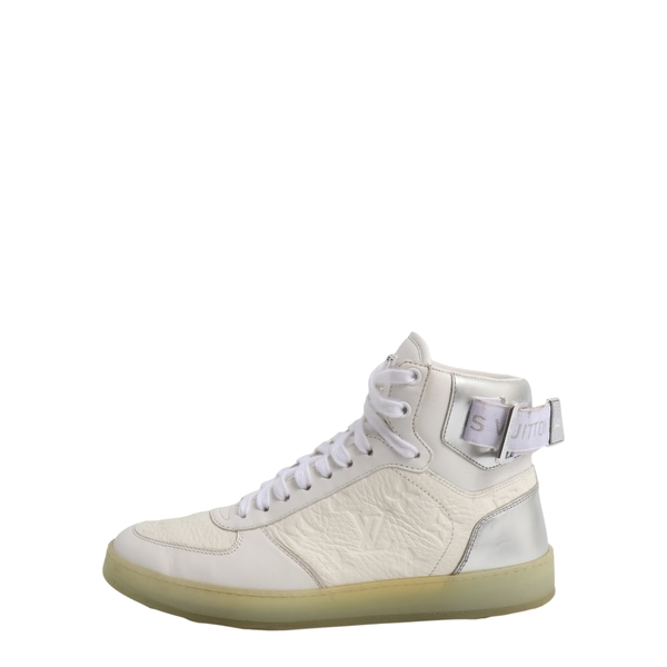 Leather Rivoli High-Top Sneakers White/Silver