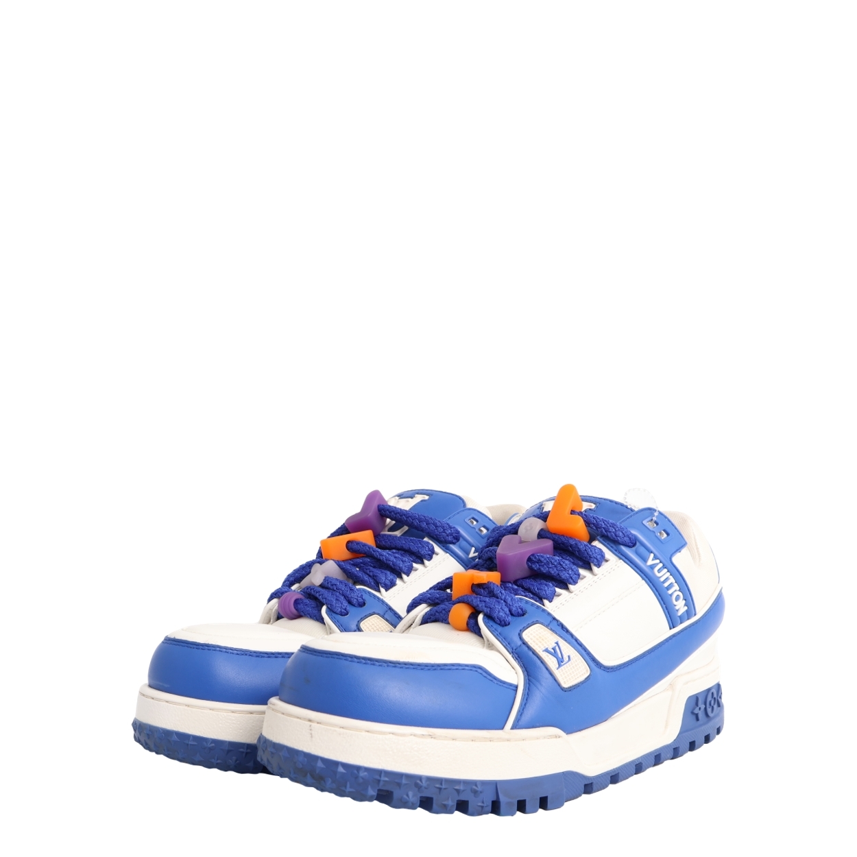 LOUIS VUITTON Mixed Material LV Trainer Maxi Sneakers Blue/White