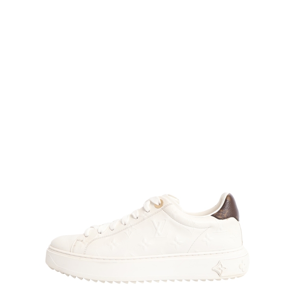 Leather Embossed Time Out Sneakers White