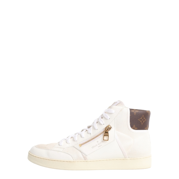 Mixed Material Rivoli High Top Sneakers White
