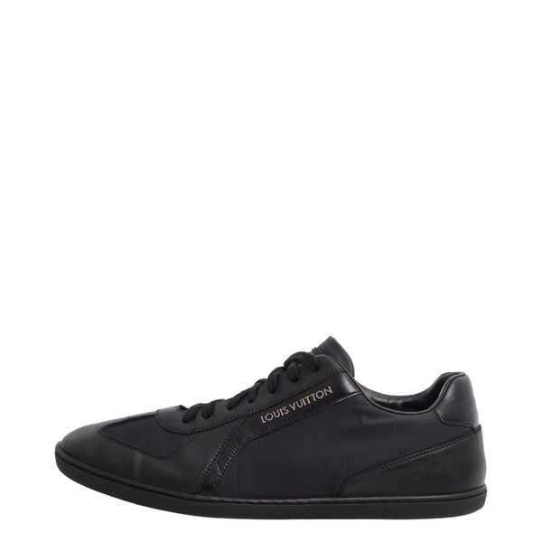 Leather/Nylon Logo Sneakers Black