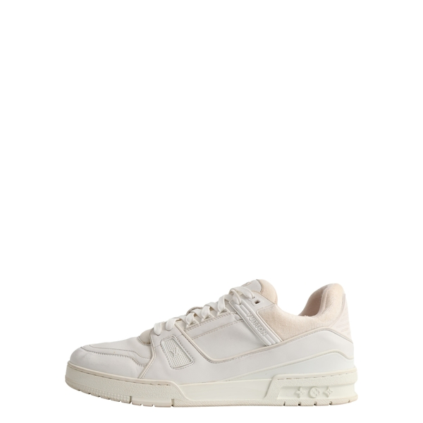 Leather LV Trainer Sneakers White