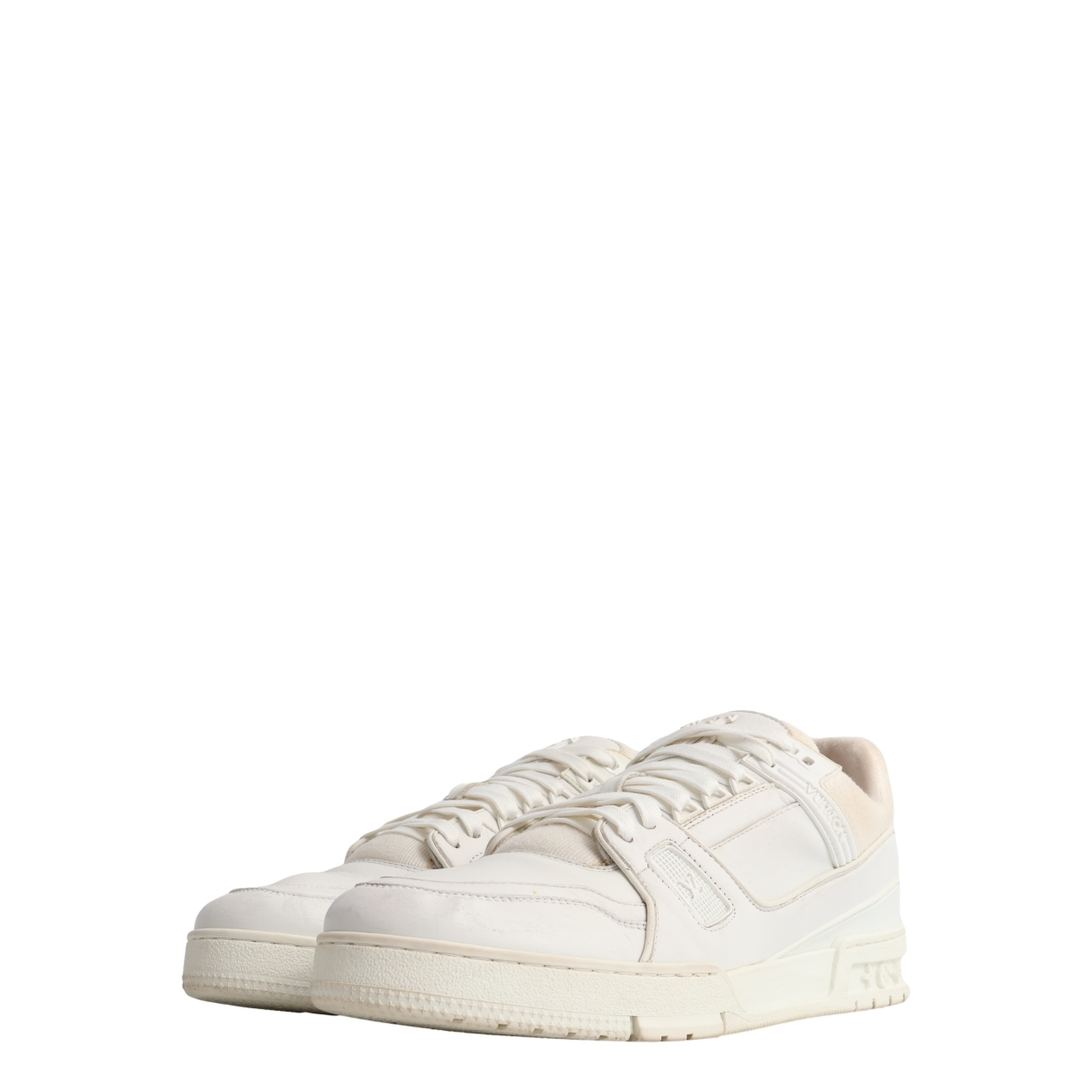 LOUIS VUITTON Leather LV Trainer Sneakers White | Luxity