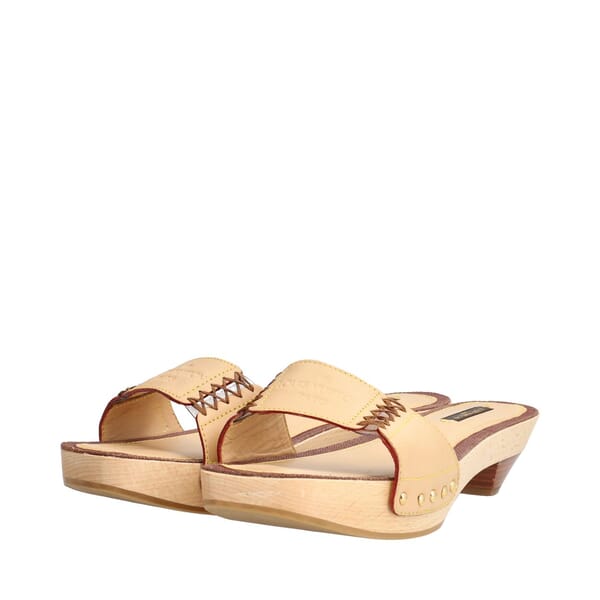 Leather Revival Mules Beige
