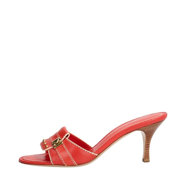Leather Suhali Buckle Sandals Red