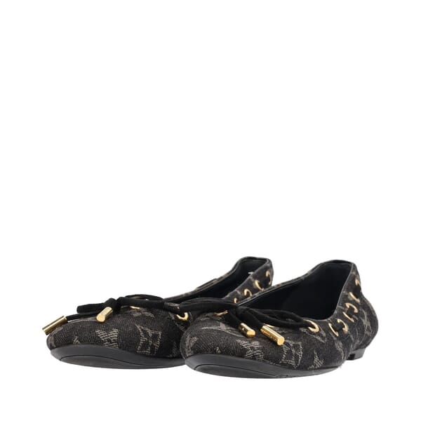 Denim Monogram Oasis Ballerina Flats Black