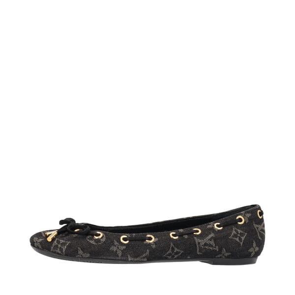 Denim Monogram Oasis Ballerina Flats Black