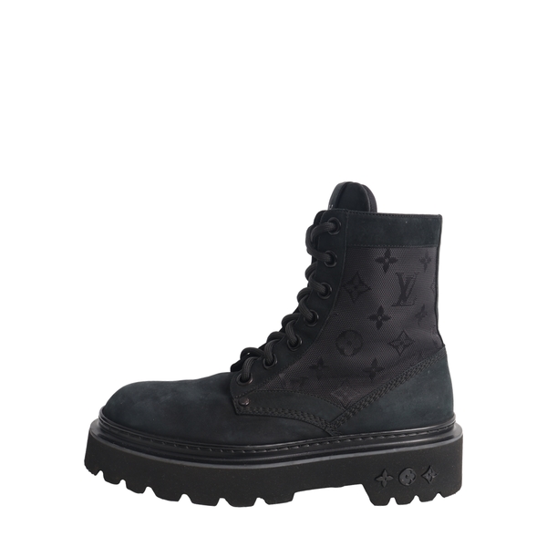 Monogram Jacquard/ Nubuck LV Boot Ranger Black