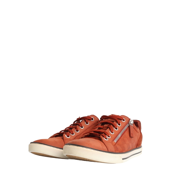 Damier Zip Sneakers Burnt Orange