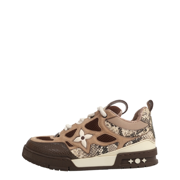 Suede/Python LV Skate Sneakers Brown