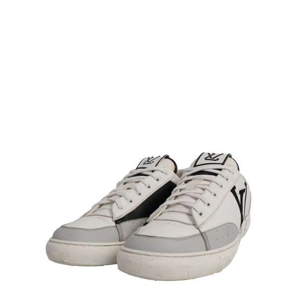 Leather Logo Sneakers White/Grey