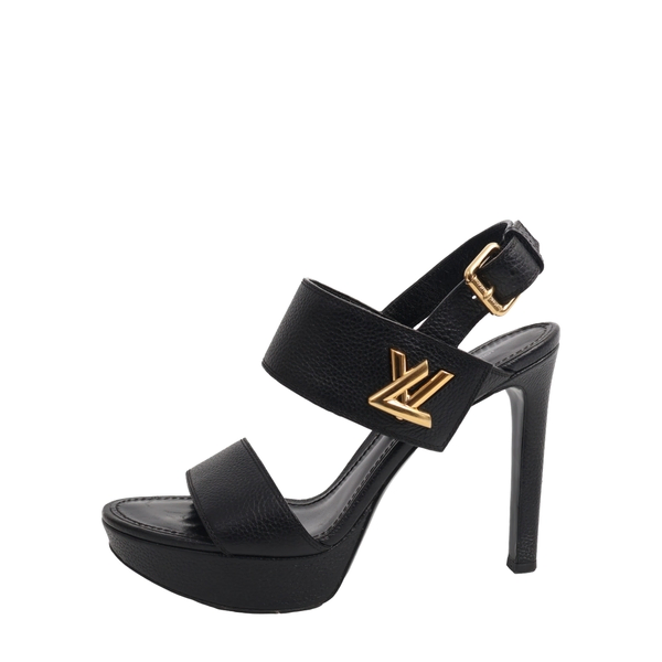 Leather Horizon Platform Sandals Black