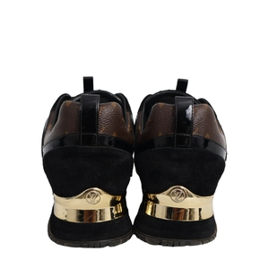 Mixed Material Run Away Sneakers Black, view 4