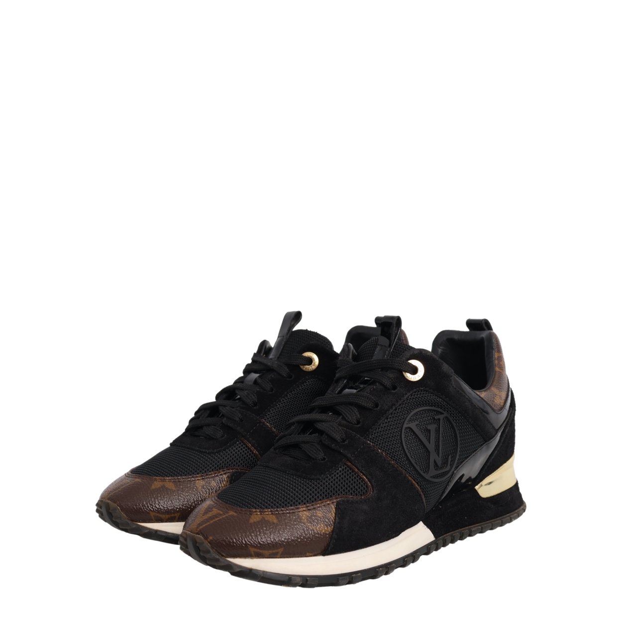 Mixed Material Run Away Sneakers Black