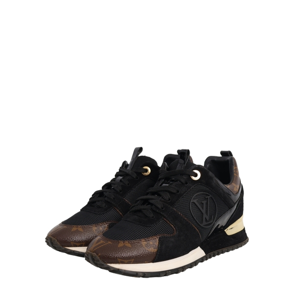Mixed Material Run Away Sneakers Black