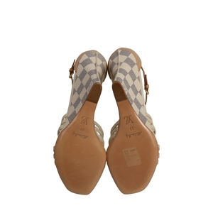 Damier Azur Wedge Sandals, view 5