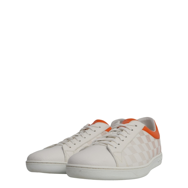 Leather/Damier Luxembourg Sneakers White/Orange