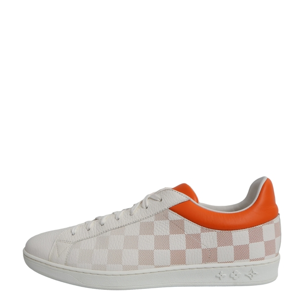 Leather/Damier Luxembourg Sneakers White/Orange