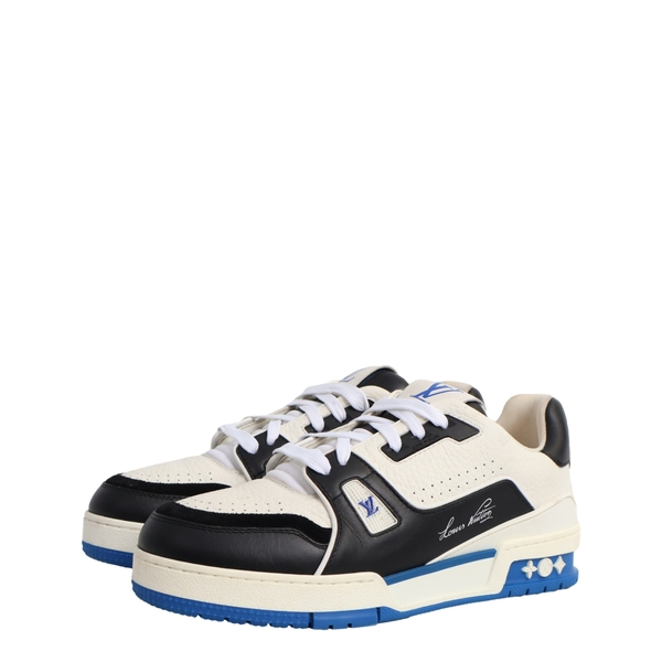 Leather LV Trainer Sneakers Black/White