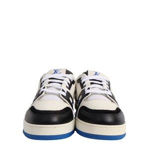 Leather LV Trainer Sneakers Black/White, view 3