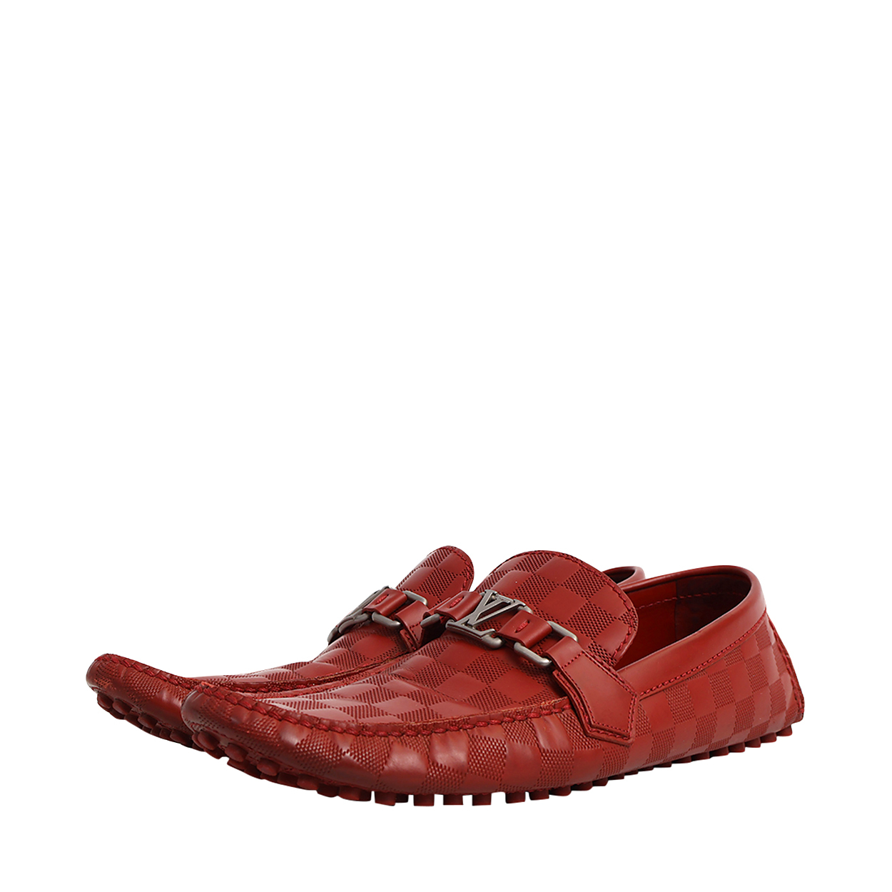 Damier Embossed Hockenheim Moccasin Red