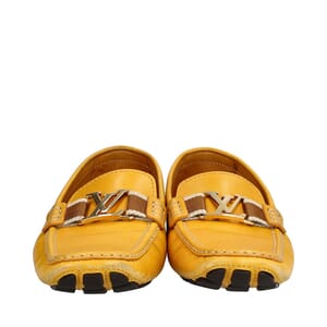 Leather Monte Carlo Driving Loafers Mustard, view 3