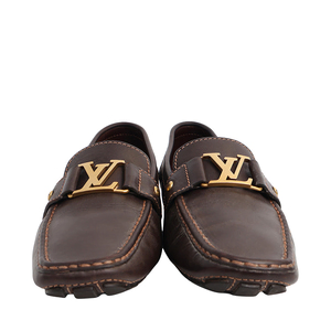 Leather Monte Carlo Loafers Dark Brown, view 3