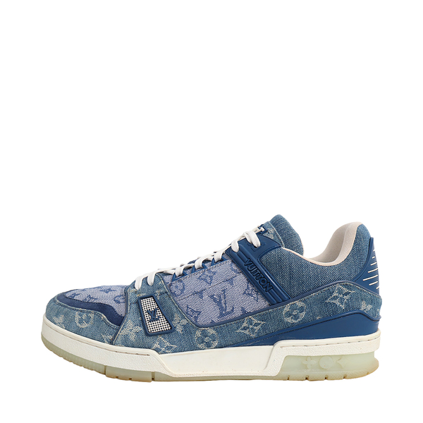 Monogram Denim LV Trainer Sneaker Blue